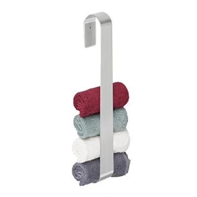 Imagen de Relaxdays Toallero Pared Sin Taladrar, Soporte Adhesivo 45 cm, Porta Toallas Baño Acero Inoxidable, Plateado