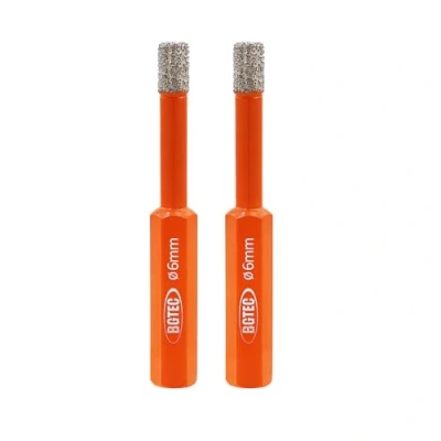 Imagen de BGTEC Brocas de Diamante en Seco con Vástago Hexagonal para Baldosas Porcelana, Cerámica, Mármol, Ladrillo, 2 piezas Diámetro 6 mm