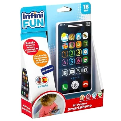 Imagen de Cefa Toys INFINIFUN Animales Mi Primer Smartphone Infinyfun,Educativo, táctil, bilingüe, Apto para niños a Partir de 12 Meses (00975)