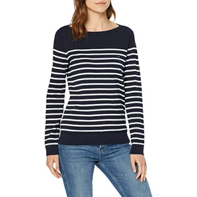 Imagen de Tommy Hilfiger Mujer Jersey Heritage Elegante, Azul (Midnight/Classic White), XS