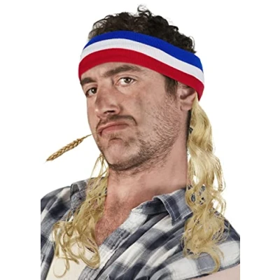 Imagen de Diadema Mullet con Pelo Hillbilly Peluca Chav Chulo (Rubio Claro)