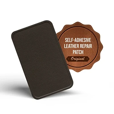 Imagen de MastaPlasta Parche Autoadhesivo Premium para Reparación Instantánea de Cuero y Otros Tejidos. MARRÓN Oscuro. 10cm x 6cm. Primeros Auxilios sofás, Asientos Coche, Bolsos, Chaquetas