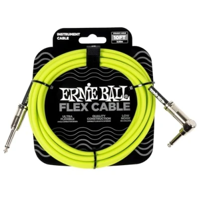 Imagen de Ernie Ball Flex Cable para instrumentos, recto/acodado, 3m Verde