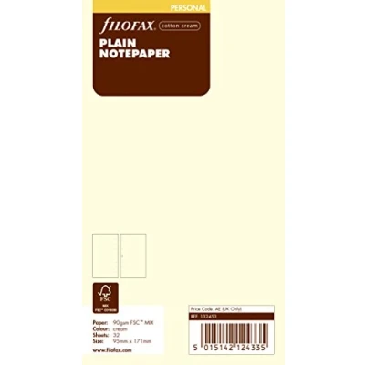 Imagen de Filofax Personal Recambio de hojas para agenda anillas, color crema