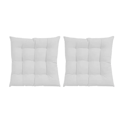Imagen de GREATOYAR Cojines para Silla y Asiento, Decoración de Asiento Jardín Casa Terraza, Cojín Decorativo con Correas Sujeción, 9 Pespuntes, Fabricado en España, 40 x 3.5 cm, Pack 2, Crema