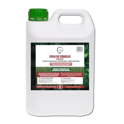 Imagen de GREENGOF Cola de Caballo, 5L. Fungicida, Bioestimulante, Orgánico y 100% Natural. Preventivo Curativo las Enfermedades fúngicas. Refuerza defensas naturales plantas.