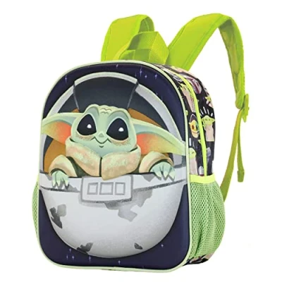 Imagen de Star Wars The Mandalorian, Mochila 3D Pequeña, 26 x 31 cm, Capacidad 8.5 L, Azul/Verde