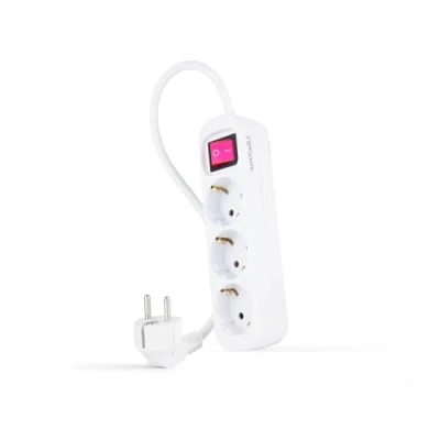 Imagen de Nanocable Regleta 3 Tomas Interruptor Blanco