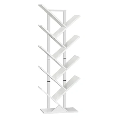 Imagen de HOOBRO Librería, Estantería de Libros 9 Niveles, Estantes Almacenaje, Forma Árbol, Resistente y Duradera, Ahorro Espacio, para CD, revistas, Libros, Sala Estar, Blanco EWT08SJ01G1