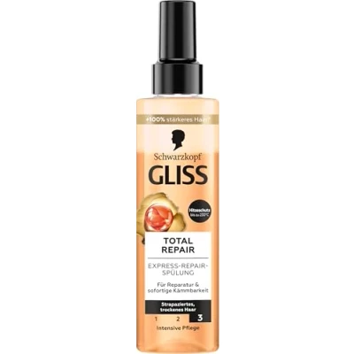 Imagen de Gliss Express Repair acondicionador reparador total (200 ml), para el cabello un peinado inmediato y protección contra roturas, con térmica hasta 230 C