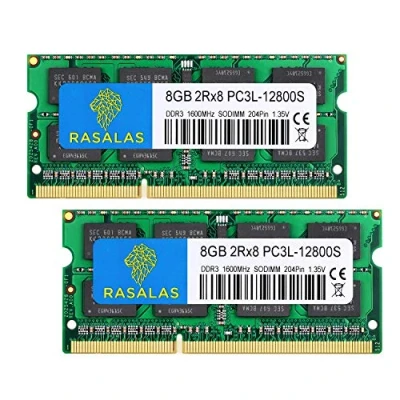Imagen de Rasalas DDR3 16GB Kit (2x8GB) 1600MHz PC3L 12800S Non ECC Unbuffered 1.35V CL11 2Rx8 Dual Rank SODIMM Laptop Memory Ram