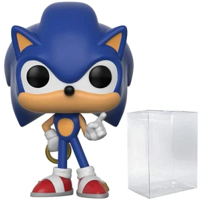 Imagen de Funko Pop! Games: Sonic The Hedgehog with Ring Vinyl Figure (Bundled Pop BOX PROTECTOR CASE)