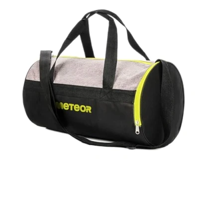Imagen de Bolsa Deporte Viaje Gimnasio con Compartimento Separado para Zapatos Duffle Bag Hombre Mujer Ultraligera Plegable Deportiva 25 L Yoga Fin de Semana (Gris Melange/Verde neón, L)