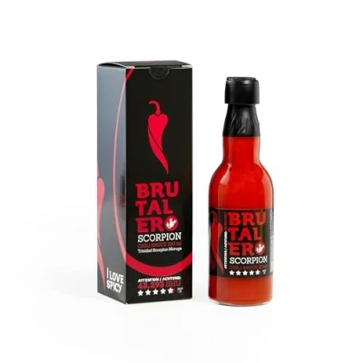 Imagen de I LOVE SPICY Brutalero Scorpion 100 ml Salsa Picante Fermentada 43.293 SHU (Salsa de Chiles Trinidad Moruga Al 80%) Estilo Luisiana, Grado 6/5