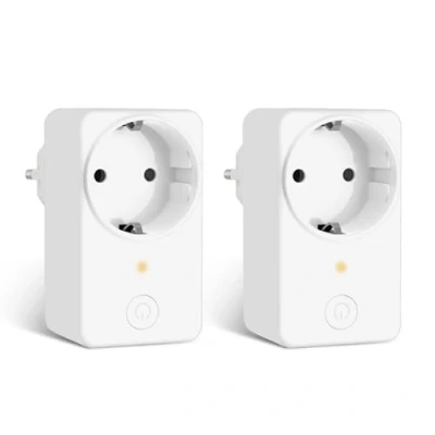 Imagen de LoraTap Enchufe Inteligente WiFi 16A 3680W, Medidor de Consumo Energía, Smart Plug, Control Remoto por Voz App Móvil Compatible con Alexa Schuko 2 Pezzi