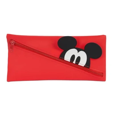 Imagen de Safta Mickey Portatodo Caritas, Estuche Infantil, Niño, Ideal para Niños en Edad Escolar, Cómodo y Versátil, Calidad Resistencia, 22x1x11 cm, Color Rojo