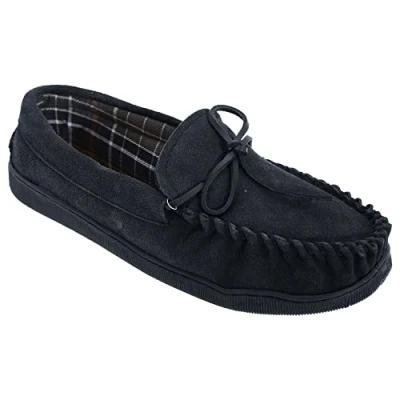 Imagen de Sleepers Zapatillas de Estar por casa autentico Ante Modelo Moccasin Diseño Adie Hombre Caballero (46 EU/Azul Real)