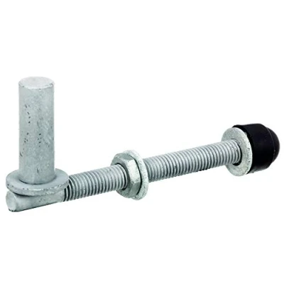 Imagen de Alberts 410674 Gozne, Un par, para atornillar, ajustable, Galvanizado en caliente, Ø del entre eje 16 mm, Longitud 140 Roscado M12