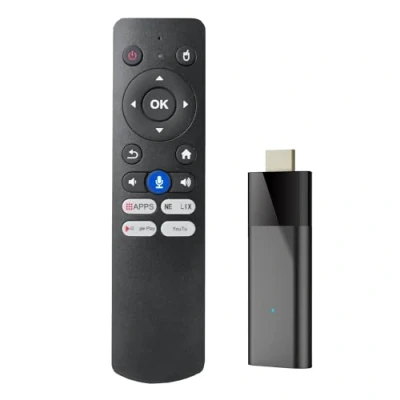 Imagen de MSCHENZW Q6 Mini TV Stick+Control Remoto por Voz Bluetooth Android 10 2GB+16GB 2.4G+5G WiFi+BT4.0 H313 Smart Box Stick