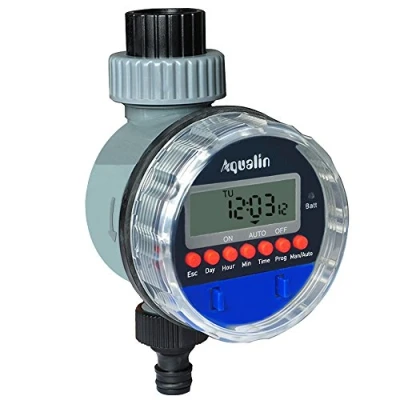 Imagen de Temporizador de Agua Manguera Temporizadores para mangueras Controlador del Sistema riego Jardines Computadora Impermeable, Azul