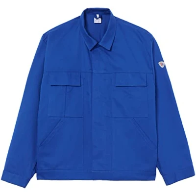 Imagen de BP Workwear Basic 1485 060 13 Chaqueta de trabajo (con botones ocultos, algodón puro, ajuste normal, talla: 60/62), color azul