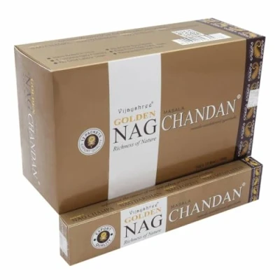 Imagen de Vijayshree Golden Nag Chandan 12 Paquetes de 15 g = 180 Aromaterapia Meditación Espiritualidad 100% Natural EcoFriendly