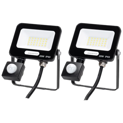 Imagen de LED/Flood light/Glass shade/Black/20W/6500K/22.5cm/SENSOR/2 pcs/VDE/06 series