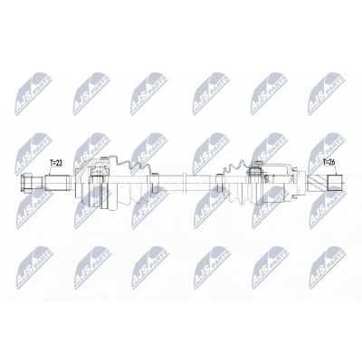Imagen de NTY NPW RE 138 Árbol de transmisión Eje delantero, izquierda 660 RENAULT: CLIO 3