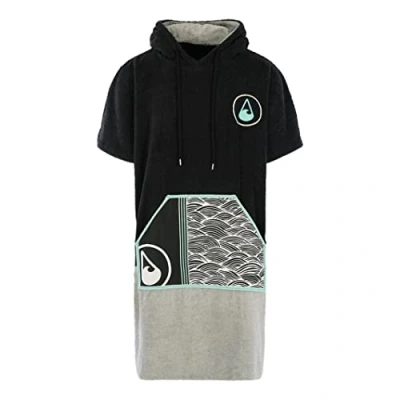 Imagen de WAVE HAWAII poncho Moledo de surf 95% algodón para estaturas 175 205 cm, ayuda cambiar el vestuario natación, playa, surf, ducha mujer, hombre y adulto,