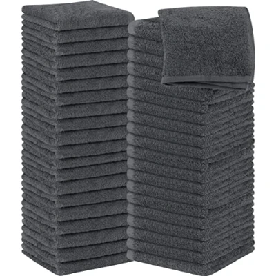 Imagen de Utopia Towels Juego de Toallas Algodón 100% Ring Spun, Altamente Absorbentes, Faciales Suaves (30 x 30 cm) (60 Paquetes, Gris)