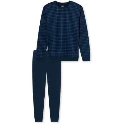 Imagen de uncover by Schiesser Schlafanzug LANG MIT BÜNDCHEN Rundhals Pijama, Hombre, Talla: Small, Dunkelblau