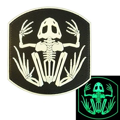Imagen de US Navy Seals Bone Frog Skull Glow Dark DEVGRU Frogman Morale PVC Touch Fastener Patch