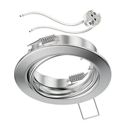 Imagen de ledscom.de Marco de montaje en el techo FERE cromado mate orientable (LED/Halógeno/MR16/50mm) incl. casquillo GU5.3
