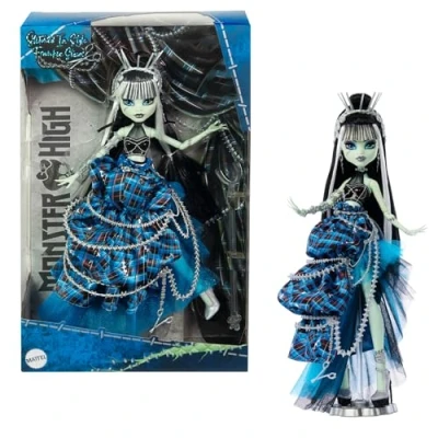 Imagen de Monster High Frankie Stein Edición coleccionista Muñeca de moda con vestido desarmado, juguete colección + 6 años (Mattel HRL66)
