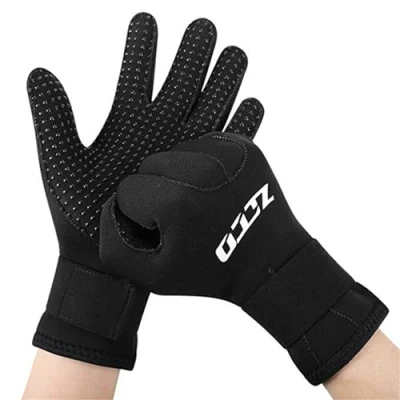 Imagen de ZCCO Guantes de Buceo Neopreno 3 mm / 5 mm, térmicos Traje Doble Capa con muñeca elástica y partículas Resistencia al Deslizamiento (3mm, M)