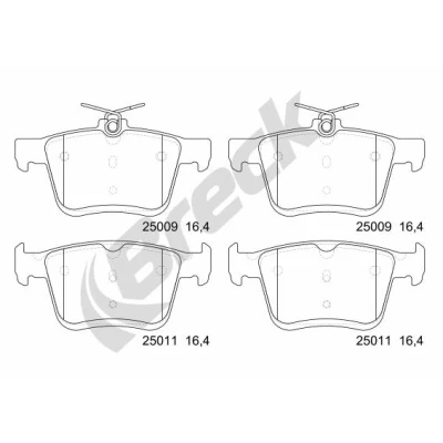 Imagen de BRECK 25009 00 704 Juego de pastillas freno no preparado para indicador desgaste SEAT: Leon III Hatchback, ST, SC