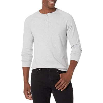 Imagen de Amazon Essentials Camisa Henley de Manga Larga Ajuste Entallado Hombre, Gris Claro Mezcla, S