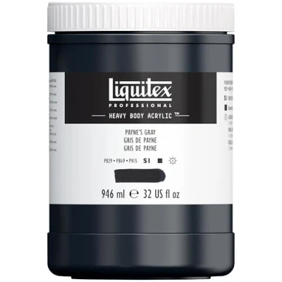 Imagen de Liquitex pintura acrílica profesional Heavy Body cuerpo espeso, 946 ml, color gris de payne