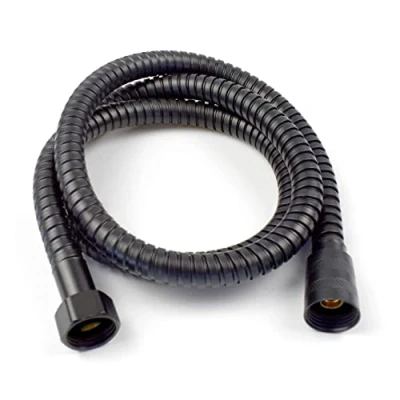 Imagen de Xcel Home™ manguera de ducha acero inoxidable negro 1,2 m, recambio a prueba fugas y flexible con conectores sólidos, mano (clase energética A+)
