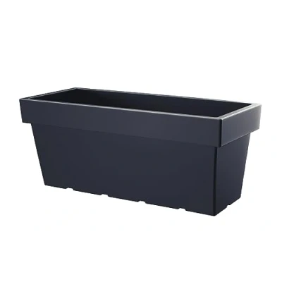 Imagen de Spetebo macetero rectangular XXL en antracita 80 x 35 cm de plástico grande Jardín exterior jardinera maceta