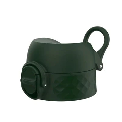 Imagen de ion8 Tapa de Botella agua OneTouch 2.0 a Prueba fugas, Sin BPA, Pequeña, Verde Oscuro