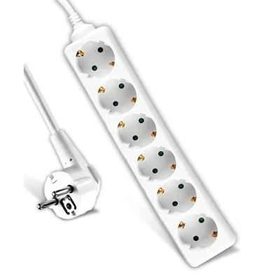 Imagen de V TAC Regleta Múltiple 5 Enchufes y Cable de 1,5 Metros Enchufe Tomas Corriente 16A Shuko para el Hogar, Oficina, Tienda, Garaje 250V Compacta Práctica