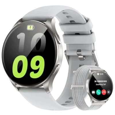 Imagen de Baolubao Reloj Inteligente Mujer Hombre, Smartwatch con Llamada 5.3, 1,43&quot; AMOLED Pantalla Siempre Activa, Pulsómetro, Pulsera Actividad Impermeable IP68 para Android iOS