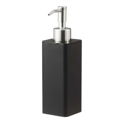 Imagen de Yamazaki 5352 Tower Dispensador de jabón con Gancho película, Negro, Resina ABS/Silicona/Acero Inoxidable, Minimalista, 5.5 x 7.5 19.5 cm