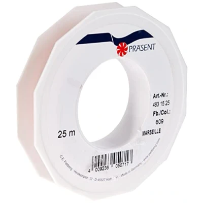 Imagen de Präsent Cinta de Organza con Alambre, Poliéster, Rosa Claro, 15mm 25m, 25
