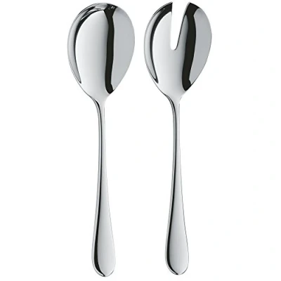 Imagen de WMF Merit Cromargan protect Cubiertos para ensalada de 2 piezas, Tenedor y Cuchara servir, acero inoxidable pulido, resistente a los arañazos, apto lavavajillas