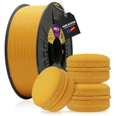 Imagen de WINKLE Filamento PLA HD Pastel Amarillo Cúrcuma Impresora 3D 1,75mm 300g Color Sin Brillo Precisión Dimensional Bobina