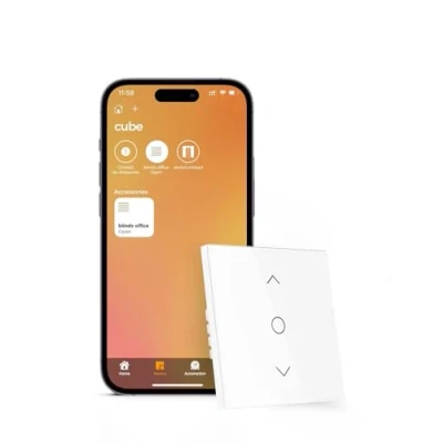 Imagen de Refoss Interruptor de Cortina, Persianas WiFi Compatible con Apple HomeKit, inteligente Control Porcentual y Temporizador, LED Controlable, Alexa, Google