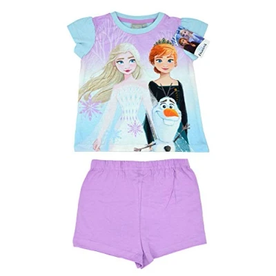 Imagen de Disney Pijama Corto Oficial Frozen/El Reino del Hielo Elsa, Anna y Olaf 7 8 Años: 128cm