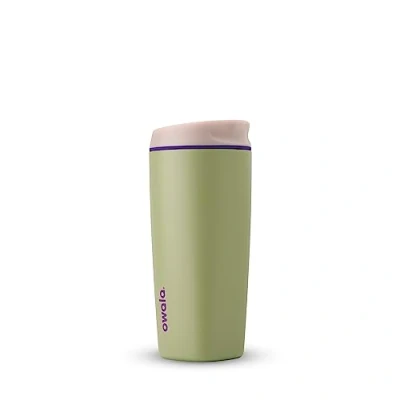 Imagen de Owala SmoothSip Vaso de café acero inoxidable aislado, taza helado reutilizable, viaje para caliente, sin BPA, 10 onzas, rosa (brisa sandía)